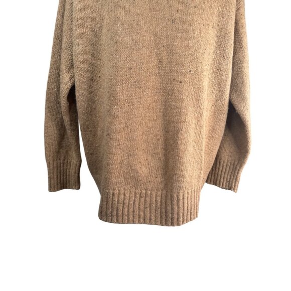 ZARA Camel Medium High-Neck Wool Blend Sweater Ribbed Cuffs & Hem - Picture 12 of 14